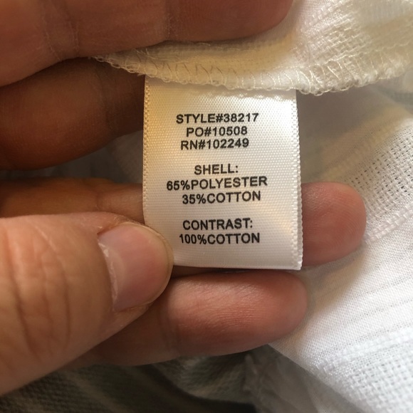 Skies Are Blue Mixed Media Striped Ruffle Blouse - Picture 4 of 5